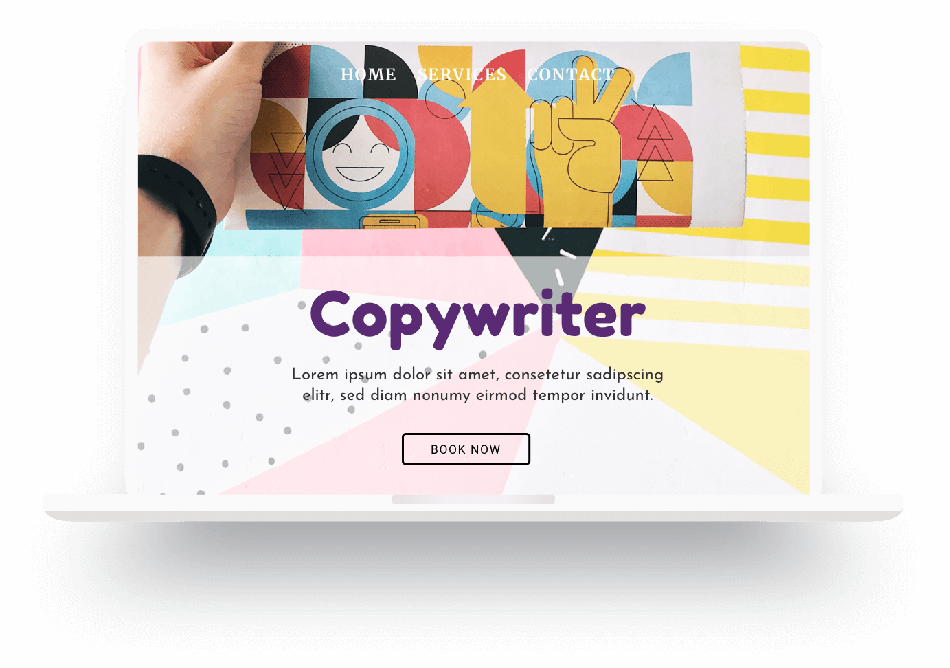 Voorbeeld van de website van een copywriter, gemaakt met Jimdo