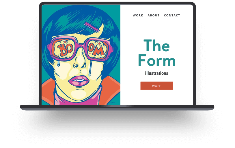 Exemple d'un site Web d'illustrateur créé avec Jimdo.