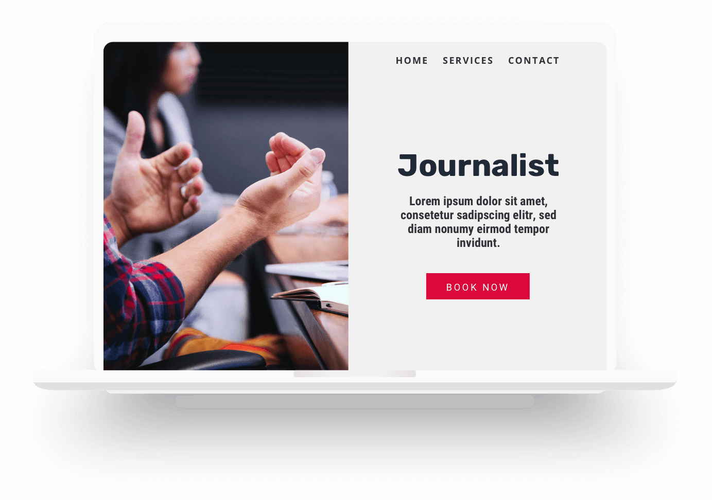 Voorbeeld van de website van een freelance journalist, gemaakt met Jimdo