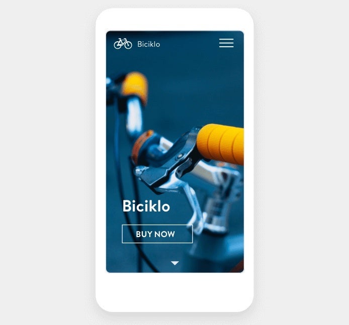 An example of what a free Jimdo website can look like on a cell phone. 